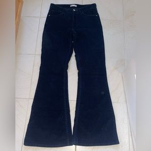 Blue Velvet Corduroy Bell Bottom Pants - Zara size 8